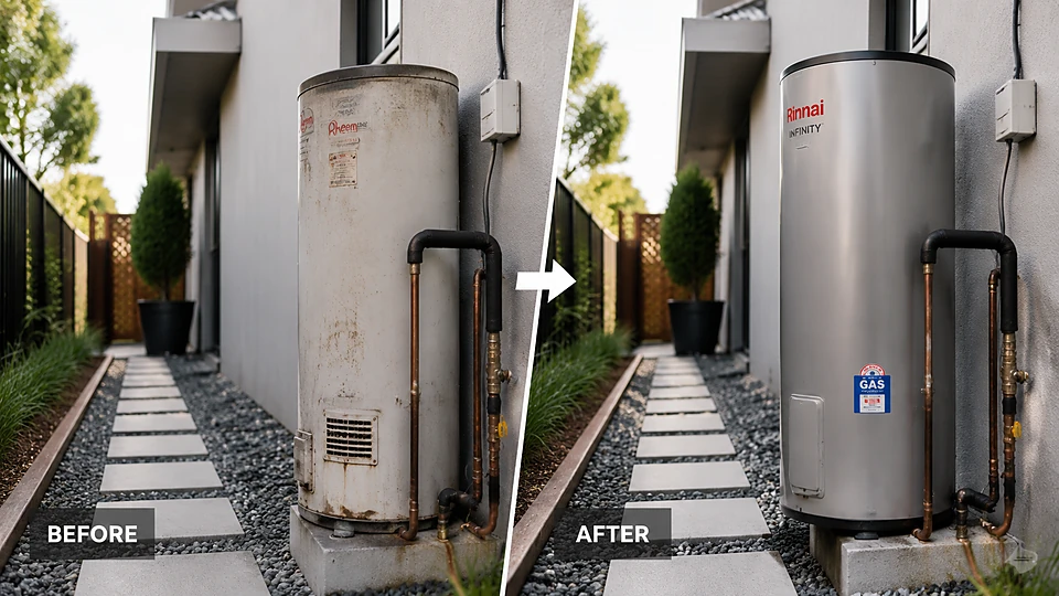 Hot water system service in Seaford